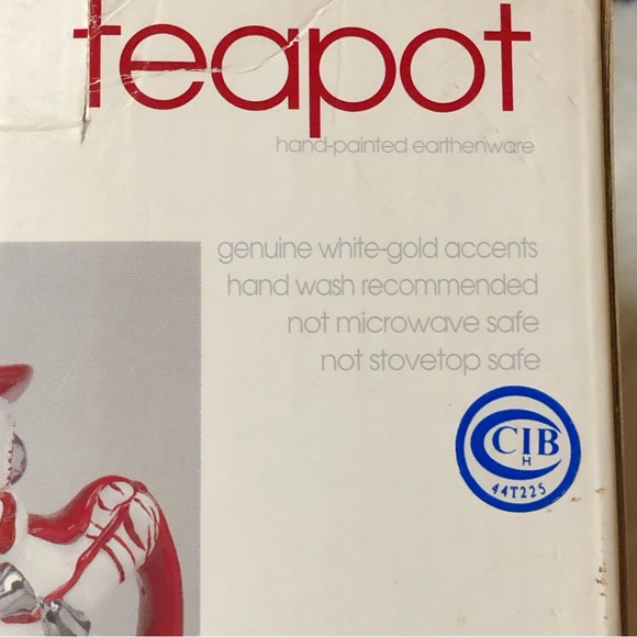 2001 Jolly Snowman Collection Hand-Painted Earthenware Teapot w/White Gold - Picture 12 of 13